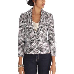 White House Black Market Plaid Graphic Peplum Jacket